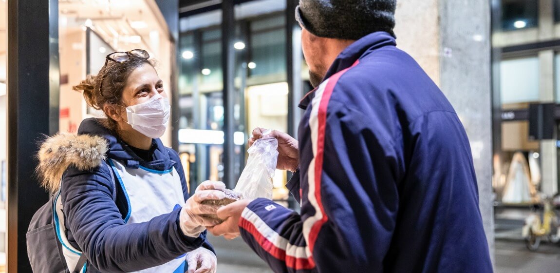 Unita di strada distribuzione pasti